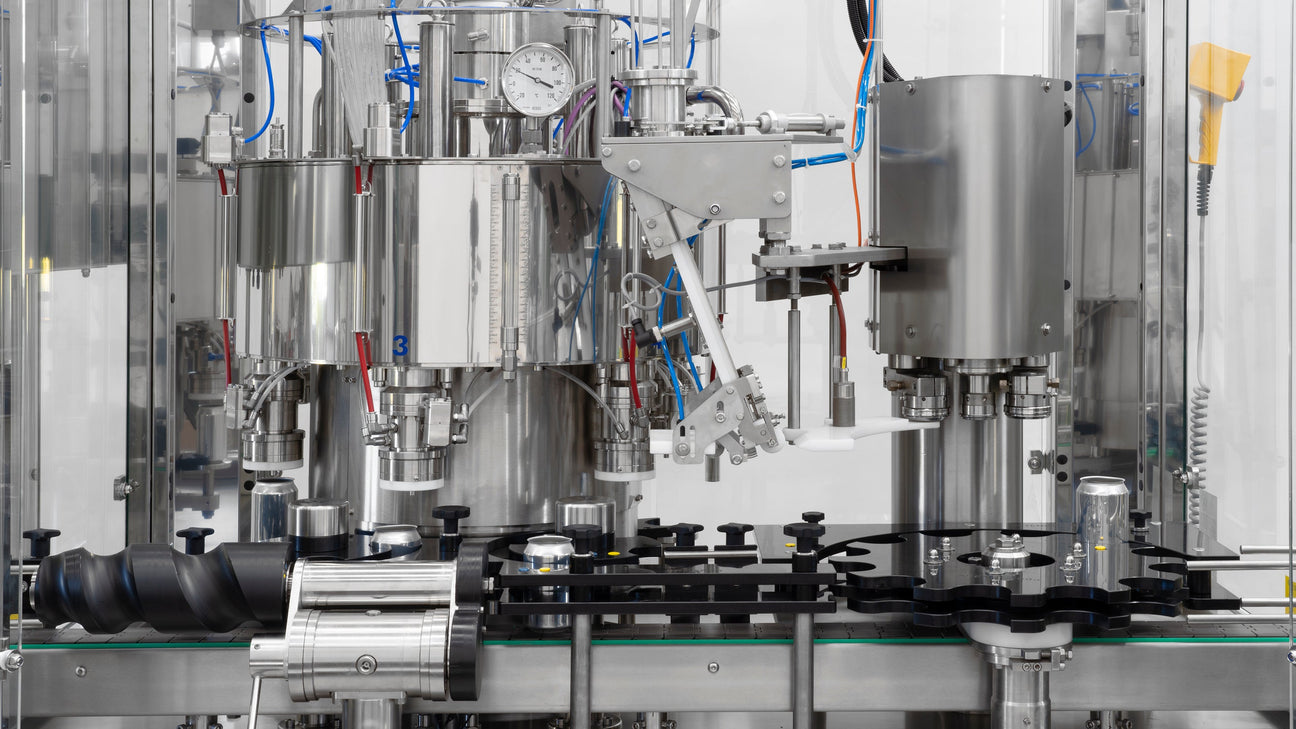 Beverage canning and can filling equipment for production lines