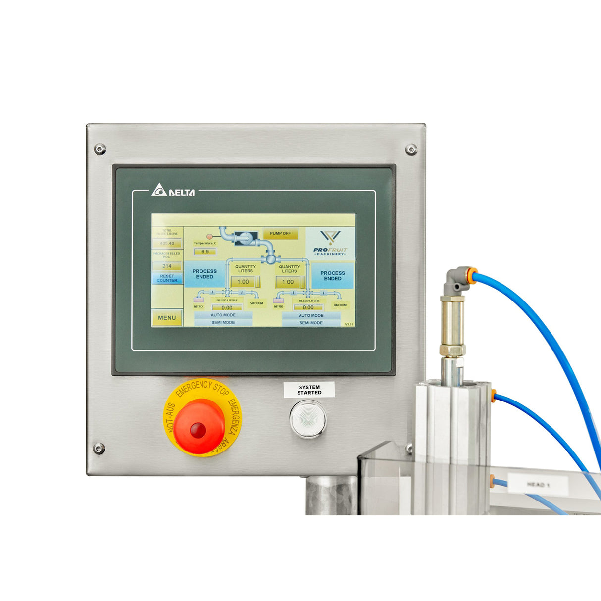 Profruit 2-head Bag in Box filler DOUBLE FLOW